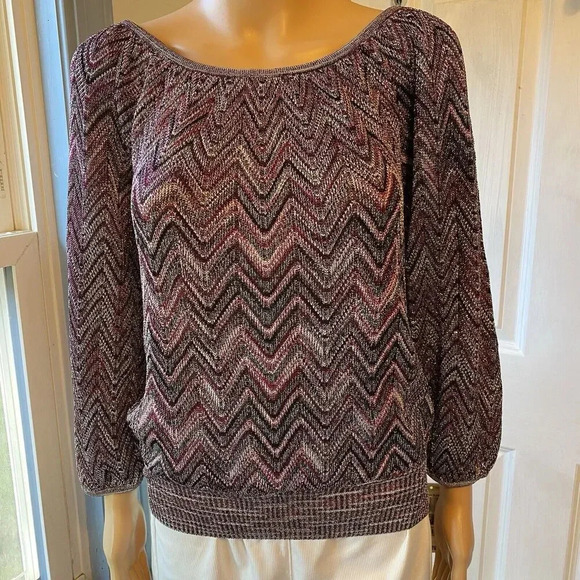 Passion Glam Party Multicolored Metallic Knit Fairy Whimsigoth Blouse Top Lady M - Picture 6 of 10